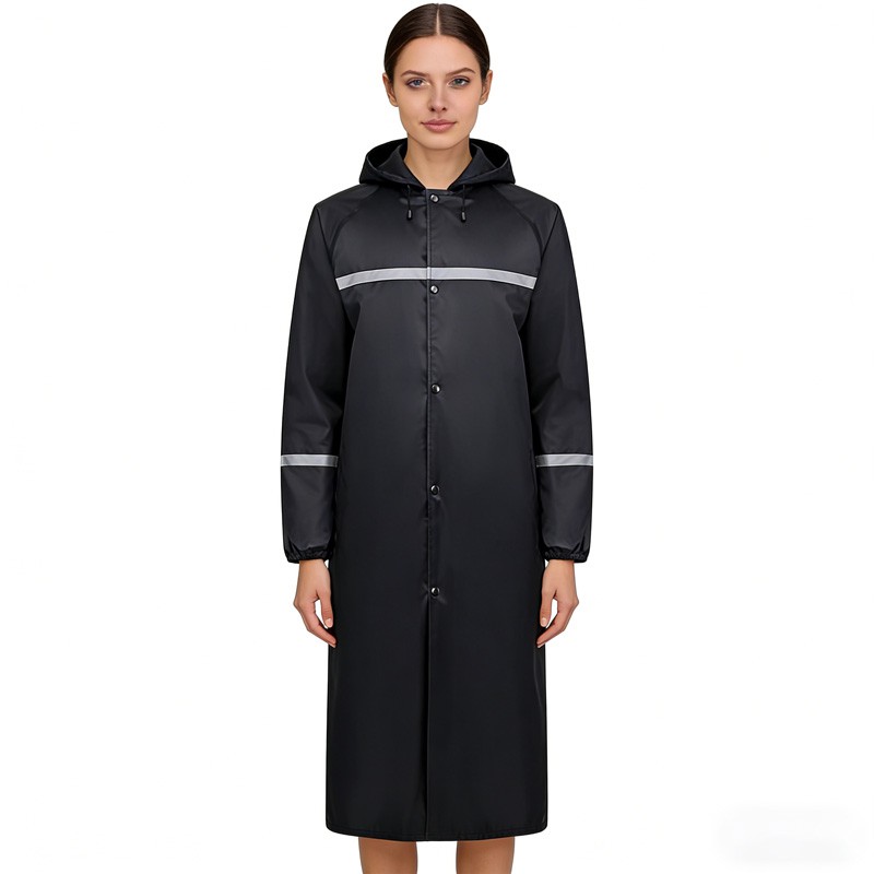 Long Reflective Raincoat